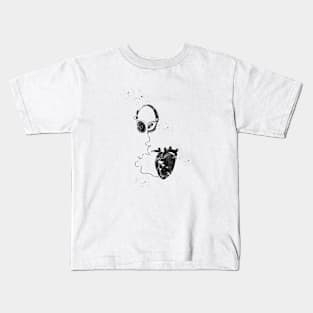 Headphones with Heart Kids T-Shirt